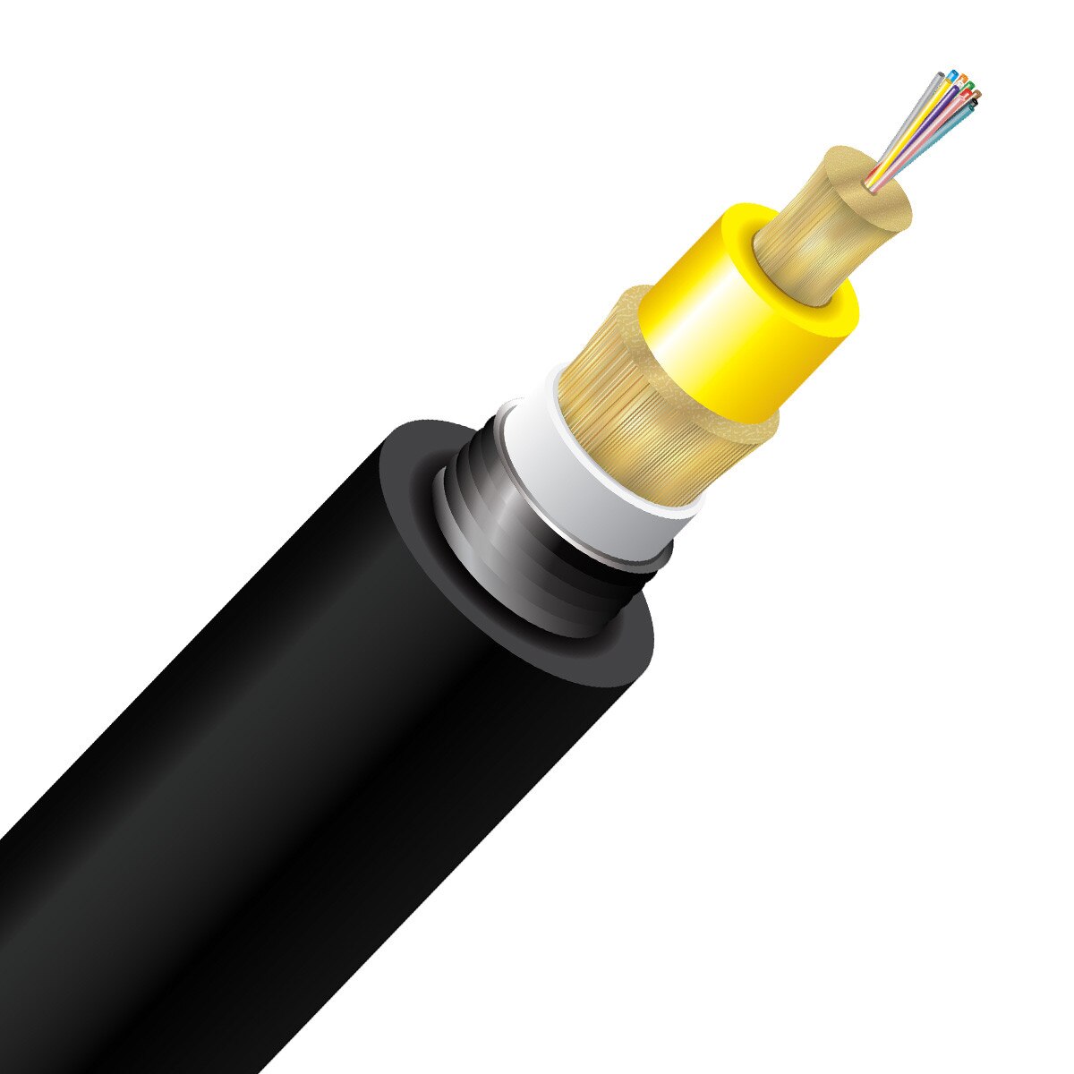 BendSafe® 12 Strand OS2 Armored Direct Burial Distribution PE/OSP/Burial - Bulk per Ft.